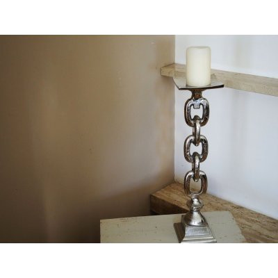 Świecznik Chain 51cm by KARE DESIGN aluminiowy w kształcie łańcucha