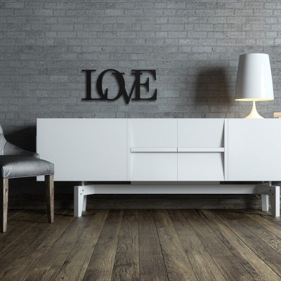 Napis na ścianę LOVE czarny dekoracja ścienna