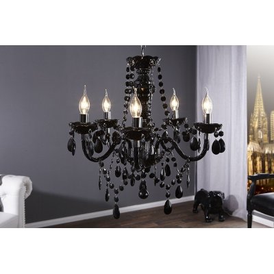 eksluzywna lampa wisząca w stylu glamour czarne kryształy