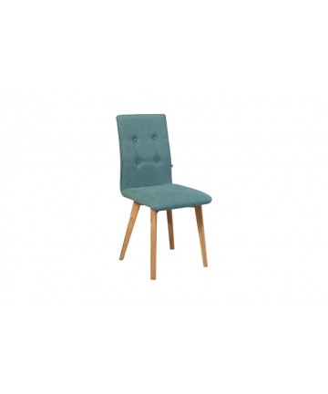 Krzesło Pic Slim Dąb z guzikami tapicerowane skanynawskie drewno dębowe