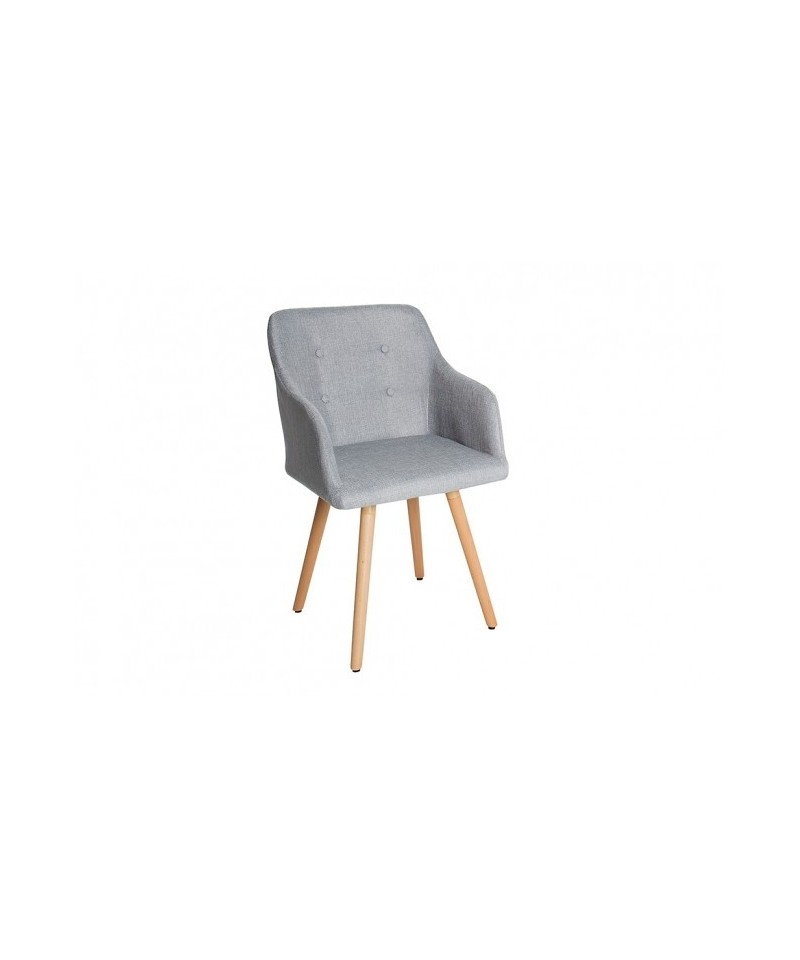 Krzesło Pixi szare w stylu skandynawskim z podłokietnikami