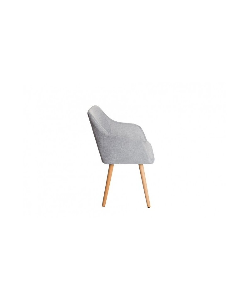 Krzesło Pixi szare w stylu skandynawskim z podłokietnikami