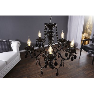 eksluzywna lampa wisząca w stylu glamour czarne kryształy