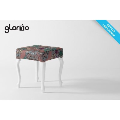 elegancka pufa z guzikami w stylu ludwikowym 