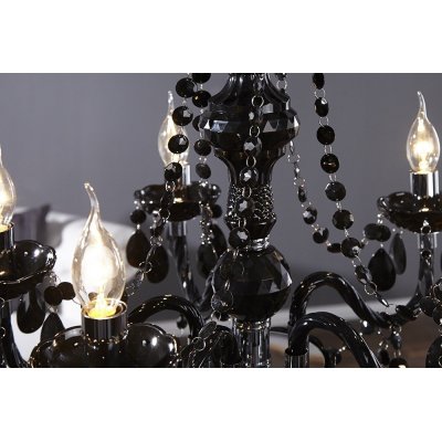 eksluzywna lampa wisząca w stylu glamour czarne kryształy