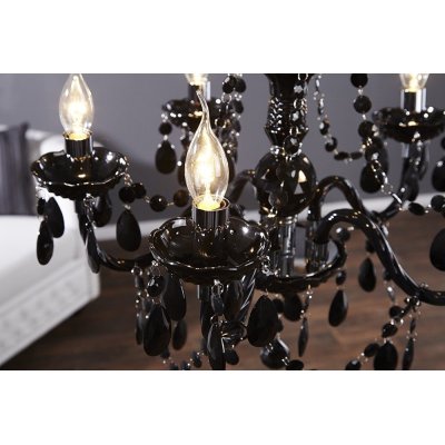 eksluzywna lampa wisząca w stylu glamour czarne kryształy