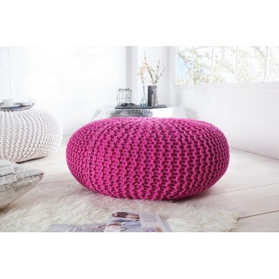 Pufa Cotton dziergana różowa XXL
