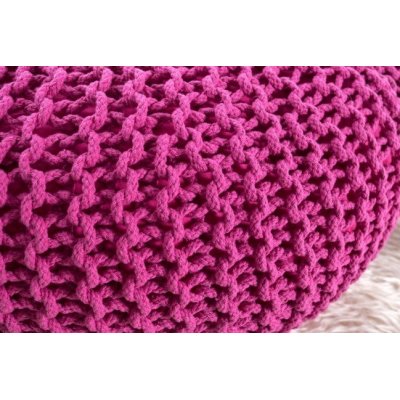 Pufa Cotton dziergana różowa XXL