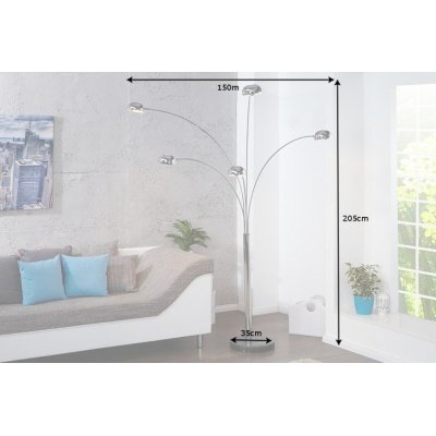 Lampa stojąca 5 Ramienna chromowana