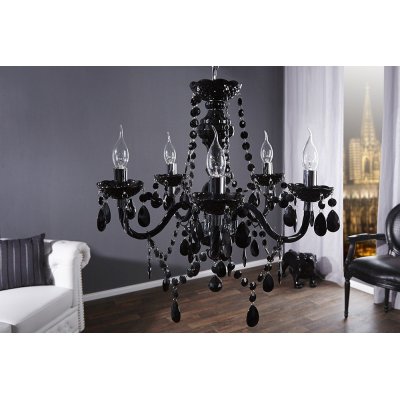 eksluzywna lampa wisząca w stylu glamour czarne kryształy