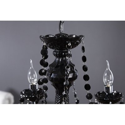 eksluzywna lampa wisząca w stylu glamour czarne kryształy
