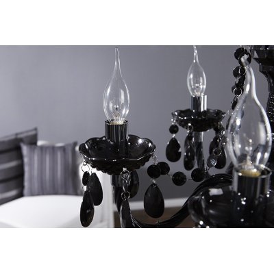 eksluzywna lampa wisząca w stylu glamour czarne kryształy