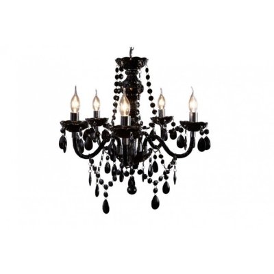 eksluzywna lampa wisząca w stylu glamour czarne kryształy