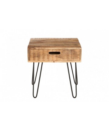 funkcjonalny drewniany stolik na nogach hairpin legs z szufladą 