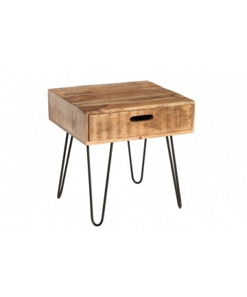 funkcjonalny drewniany stolik na nogach hairpin legs z szufladą 