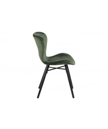 atłasowe krzesło do salonu w butelkowej zieleni
