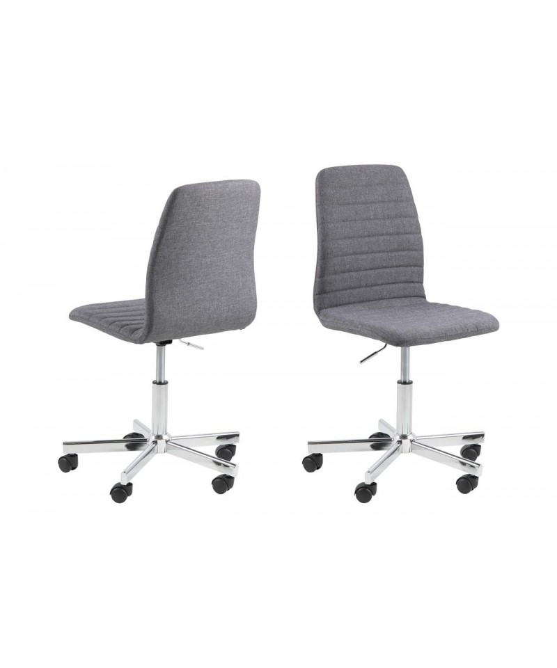 designerskie krzeslo biurowe szare na kolkach