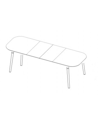 Stół rozkładany Pip biały 180 - 280 nogi czarne