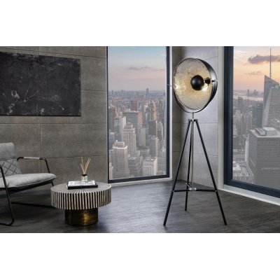 Lampa podłogowa Atelier czarno srebrna