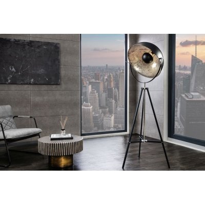 Lampa podłogowa Atelier czarno srebrna