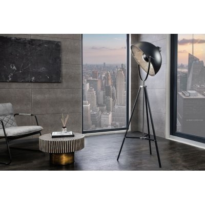 Lampa podłogowa Atelier czarno srebrna
