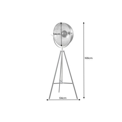 Lampa podłogowa Atelier czarno srebrna