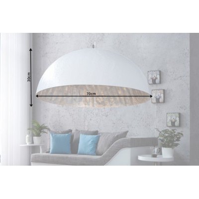 Lampa wisząca Atelier biało srebrna 70