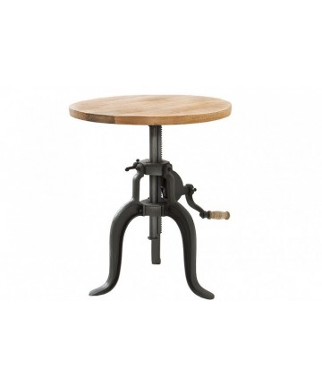 designerski stolik wykonany z litego drewna z regulacją wysokości 