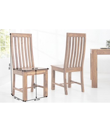 prosta konstrukcja krzesła w wyjątkowym drewnie sheesham 