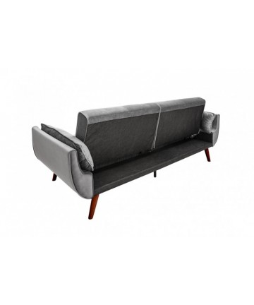nowoczesna sofa w szarym kolorze wykonana z aksamitnej tkaniny