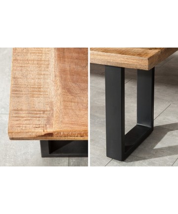 drewniana ławka z wyjątkowa podstawą w stylu industrialnym 