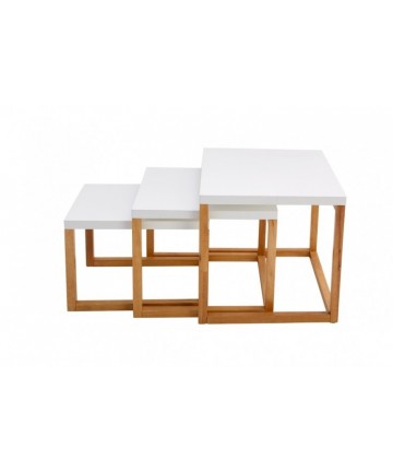 modny komplet stolików w stylu skandynawskim 