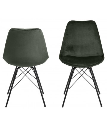 Krzesło skandynawskie Velvet zielona butelka nogi czarne 