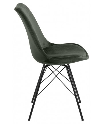 Krzesło skandynawskie Velvet zielona butelka nogi czarne 