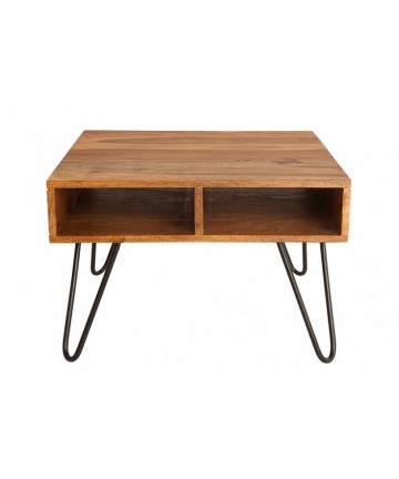 modny drewniany stolik z ponadczasowymi nogami hairpin 