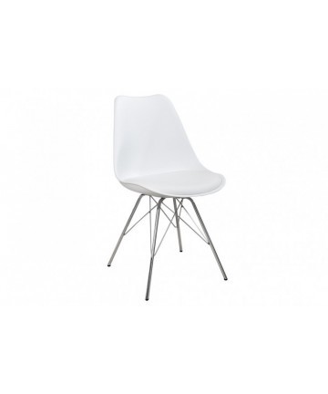 modne krzesło w białej eko skórze 