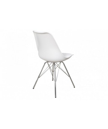 modne krzesło w białej eko skórze 