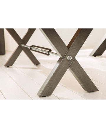 dębowa ławka z modną metalową podstawą długość 180 