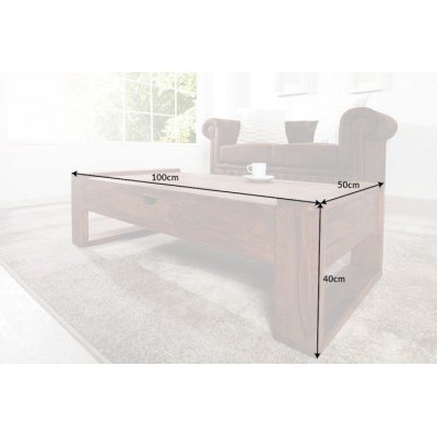 Stolik Massive z drewna Sheesham 100 cm z szufladą