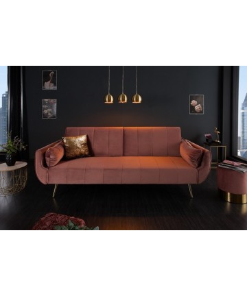 luksusowa aksamitna sofa z funkcją spania 
