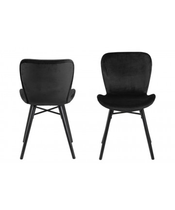 designerskie krzesło z tkaniny w czarnym kolorze z czarnymi nogami 