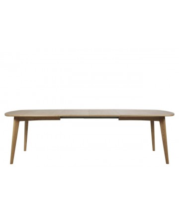 rozkładany stół dębowy do salonu z litego drewna w stylu skandynawskim z actony