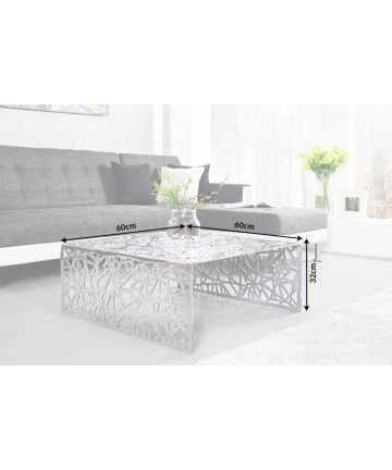 Ława Alu Korsa 75 aluminiowa nowoczesna designerski stolik do jadalni