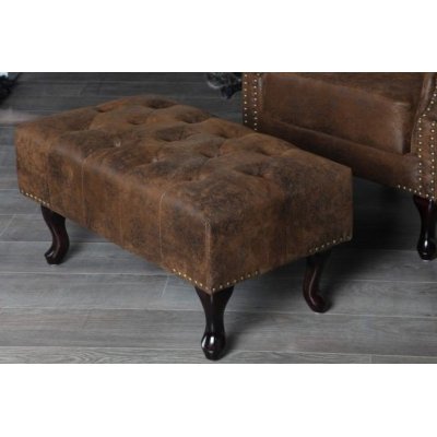 Podnóżek Luxury Chesterfield Brąz