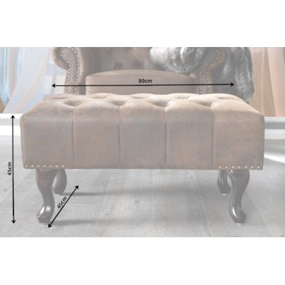 Podnóżek Luxury Chesterfield Brąz