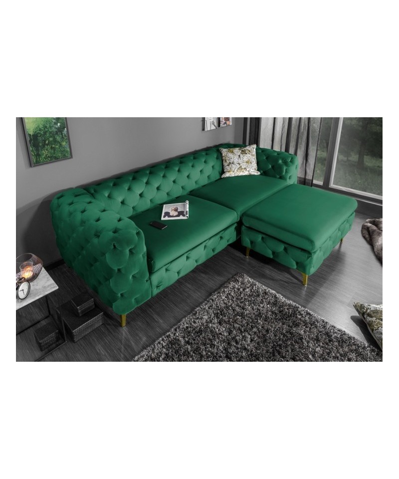 Sofa Barocco zielony aksamit 240