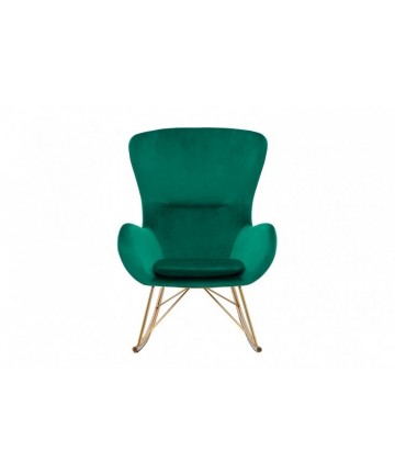 Luksusowy fotel bujany w zielonym kolorze