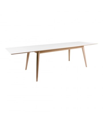 Stół rozkładany Oslo 195 – 285 biało – drewniany