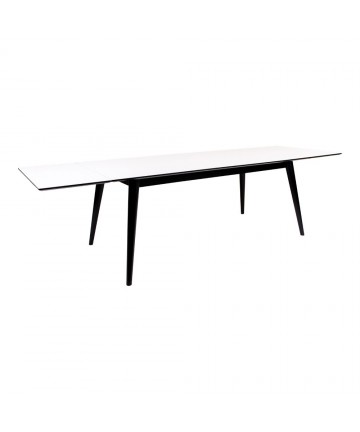 Stół rozkładany Oslo 195 – 285 biało – czarny