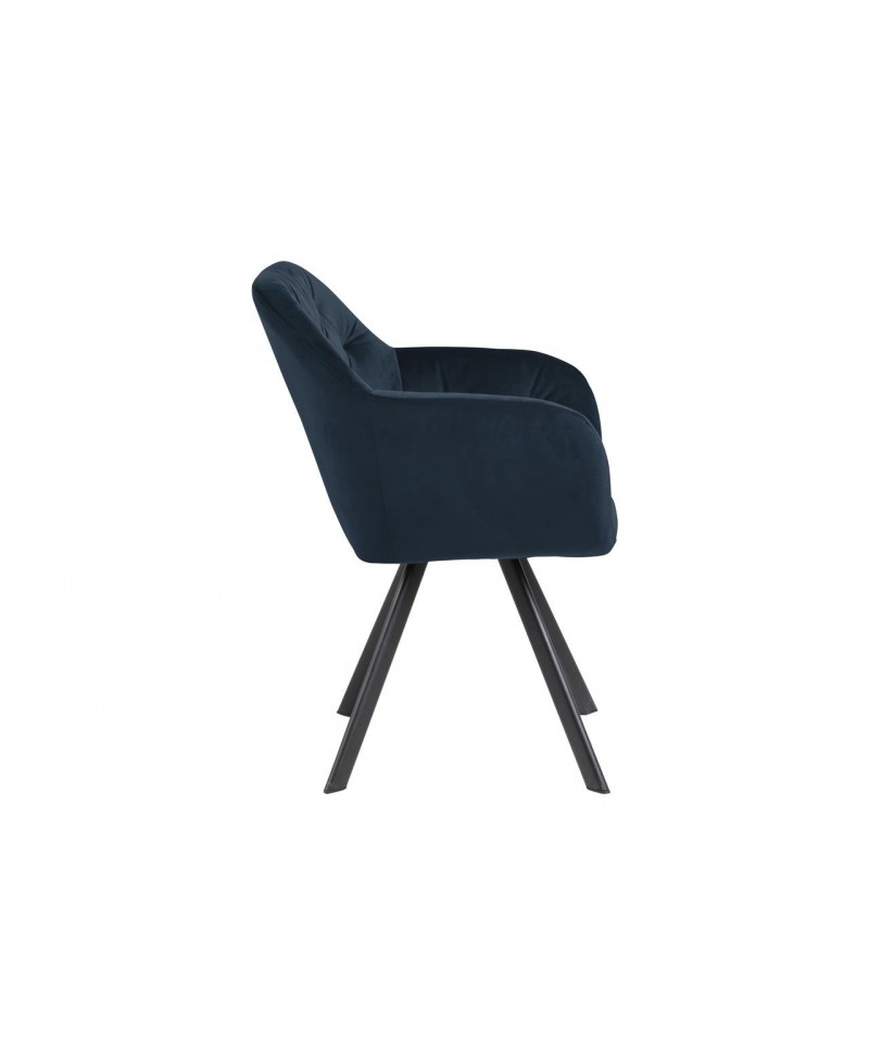 Krzesło Loka Velvet niebieskie z funkcją powrotu